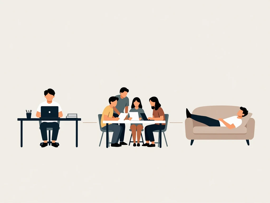 Diagram of balanced daily blocks representing work and rest rhythm